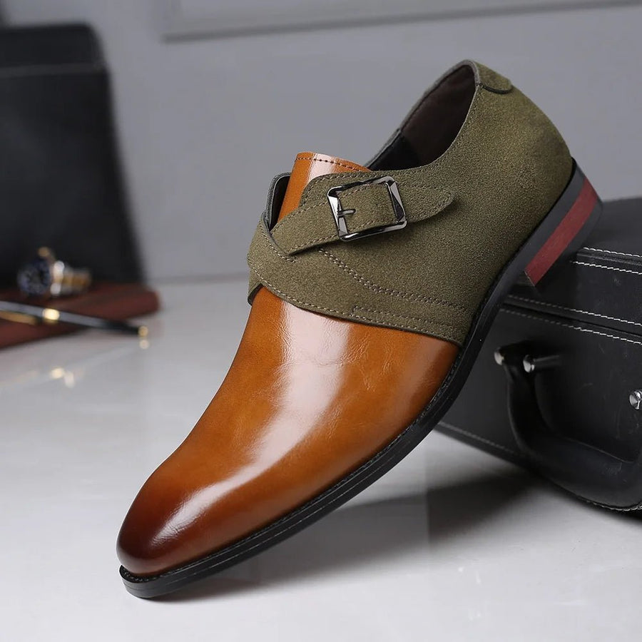 MEN'S DOUBLE BUCKLE MONK STRAP LOAFERS DRESS SHOES - Zarino Newstyle