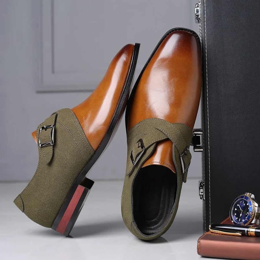 MEN'S DOUBLE BUCKLE MONK STRAP LOAFERS DRESS SHOES - Zarino Newstyle