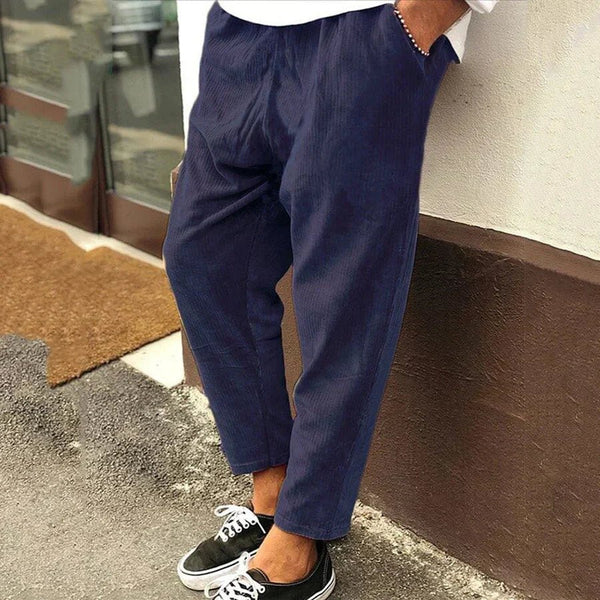 MEN'S ELASTIC WAIST STRAIGHT LEG SUMMER TROUSERS