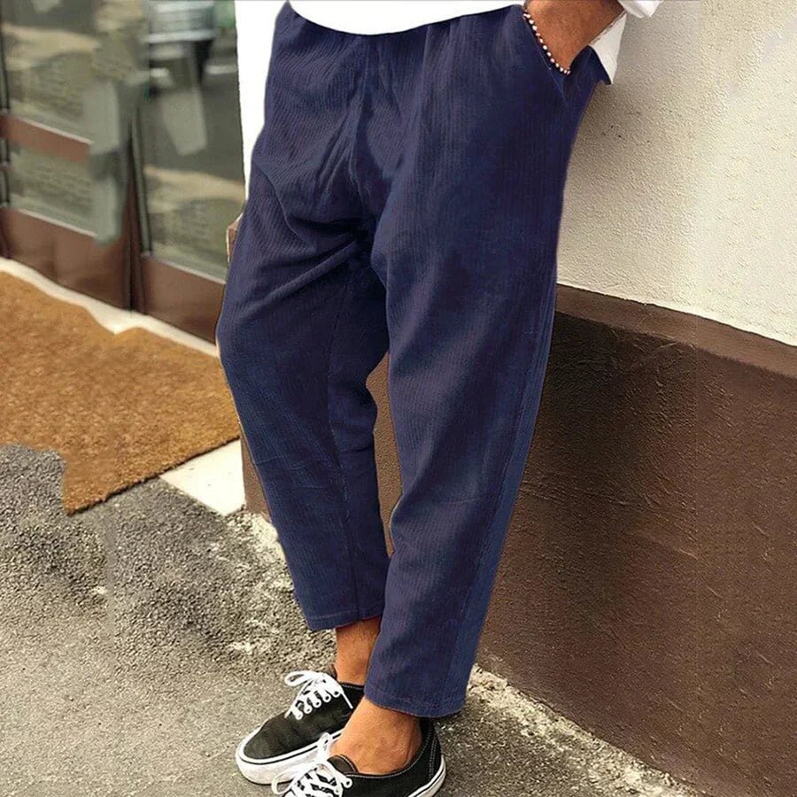 MEN'S ELASTIC WAIST STRAIGHT LEG SUMMER TROUSERS - Zarino Newstyle