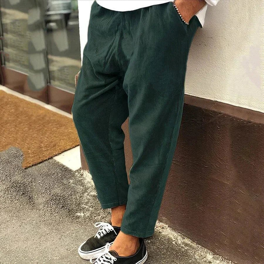 MEN'S ELASTIC WAIST STRAIGHT LEG SUMMER TROUSERS - Zarino Newstyle