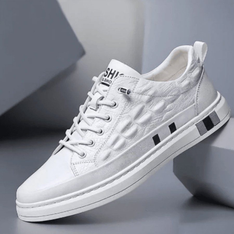 MEN'S EMBOSSED LOW - TOP LACE - UP STREET SNEAKERS - Zarino Newstyle