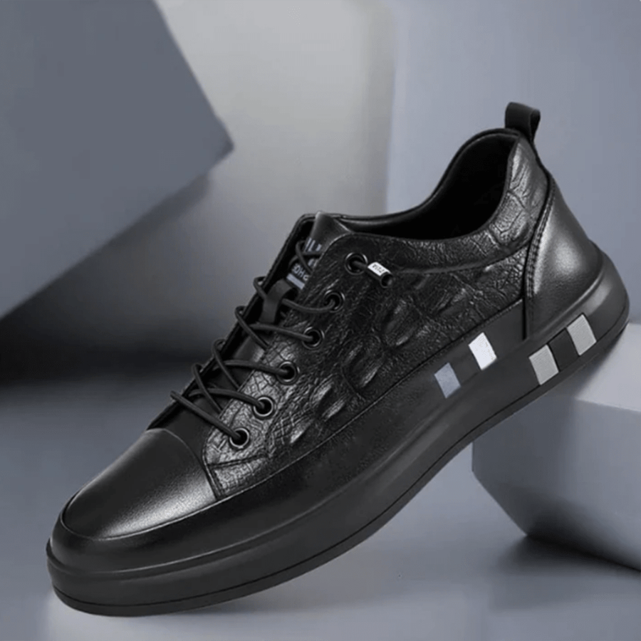 MEN'S EMBOSSED LOW - TOP LACE - UP STREET SNEAKERS - Zarino Newstyle