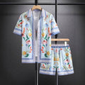MEN'S FLORAL PRINT SUMMER SHIRT AND SHORTS SET - Zarino Newstyle