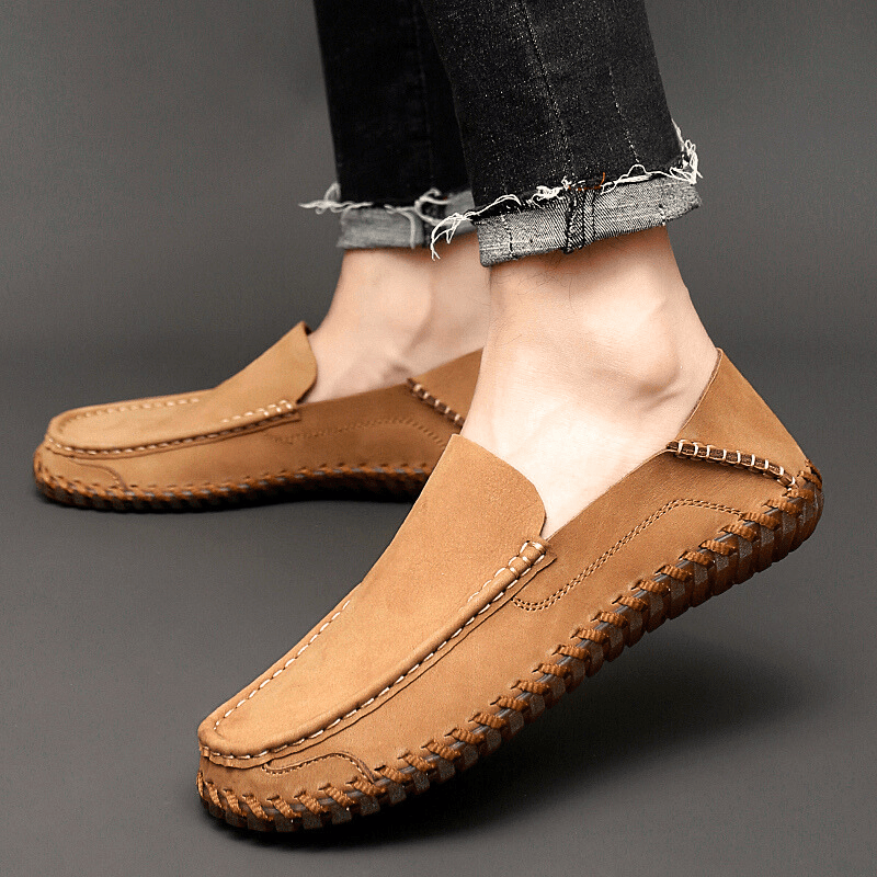 MEN'S HANDMADE SUEDE SLIP - ON SUMMER LOAFERS - Zarino Newstyle