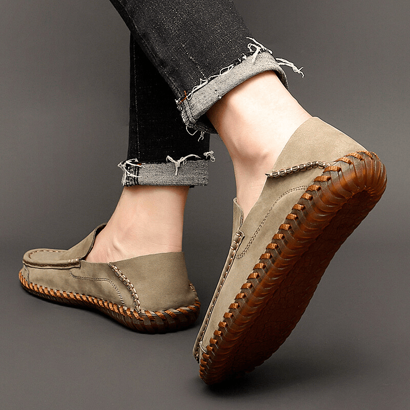 MEN'S HANDMADE SUEDE SLIP - ON SUMMER LOAFERS - Zarino Newstyle