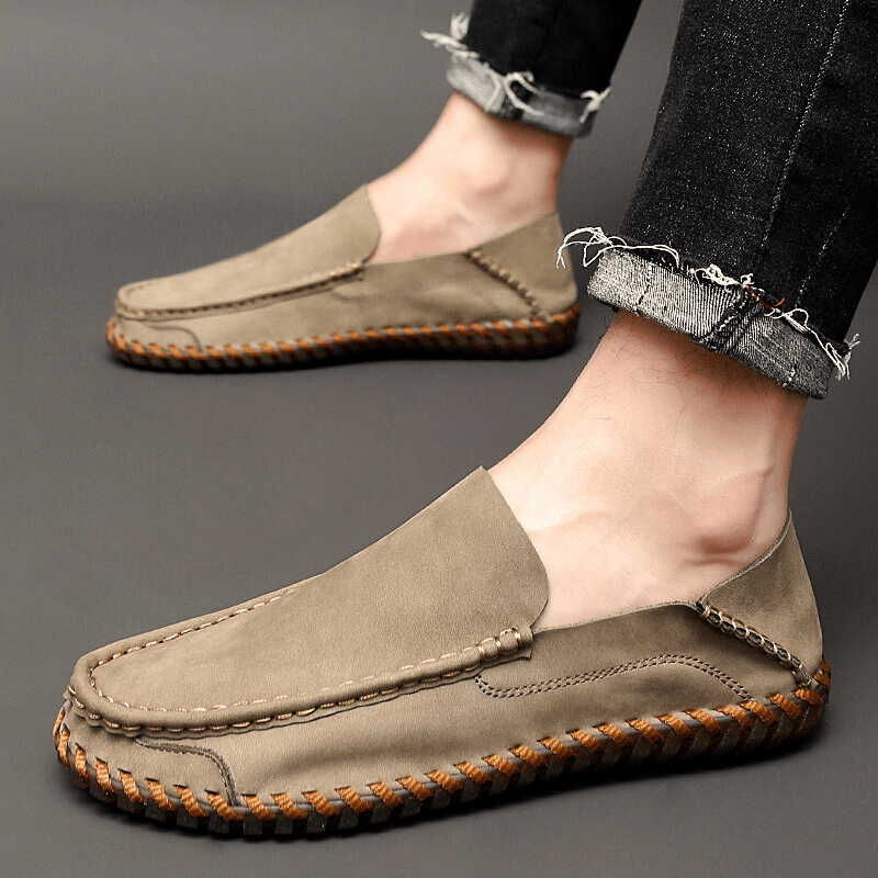 MEN'S HANDMADE SUEDE SLIP - ON SUMMER LOAFERS - Zarino Newstyle