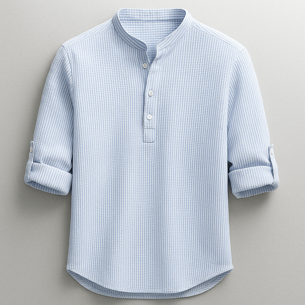MEN'S HENLEY COLLAR RELAXED CASUAL SHIRTS - Zarino Newstyle