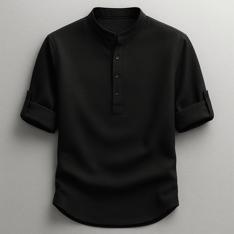 MEN'S HENLEY COLLAR RELAXED CASUAL SHIRTS - Zarino Newstyle