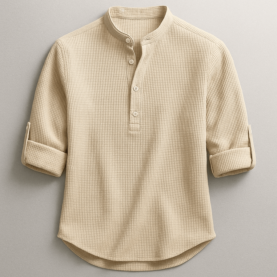 MEN'S HENLEY COLLAR RELAXED CASUAL SHIRTS - Zarino Newstyle