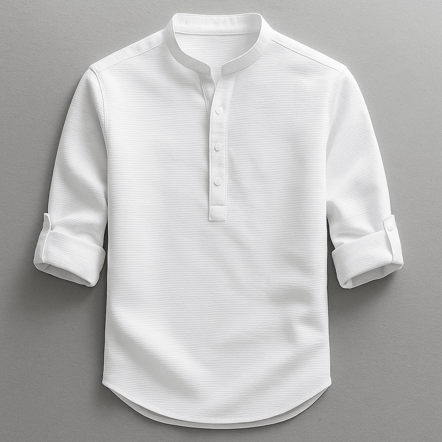 MEN'S HENLEY COLLAR RELAXED CASUAL SHIRTS - Zarino Newstyle