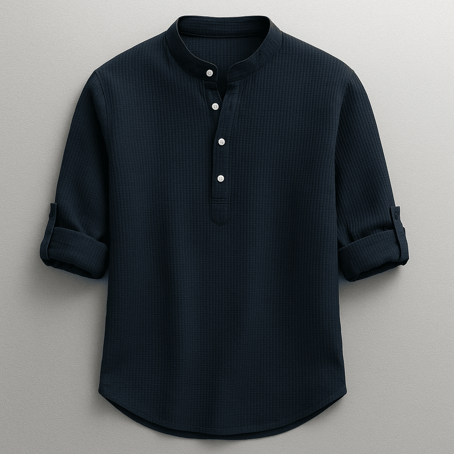 MEN'S HENLEY COLLAR RELAXED CASUAL SHIRTS - Zarino Newstyle