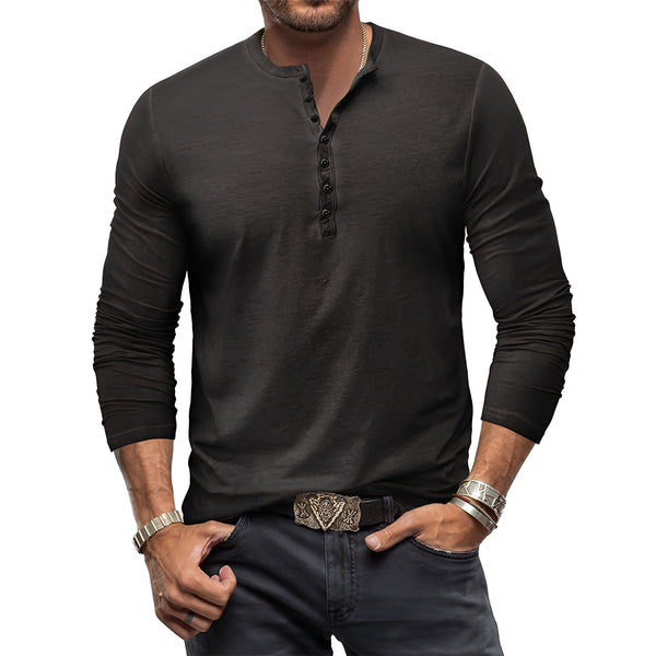 MEN'S HENLEY LONG SLEEVE SHIRT