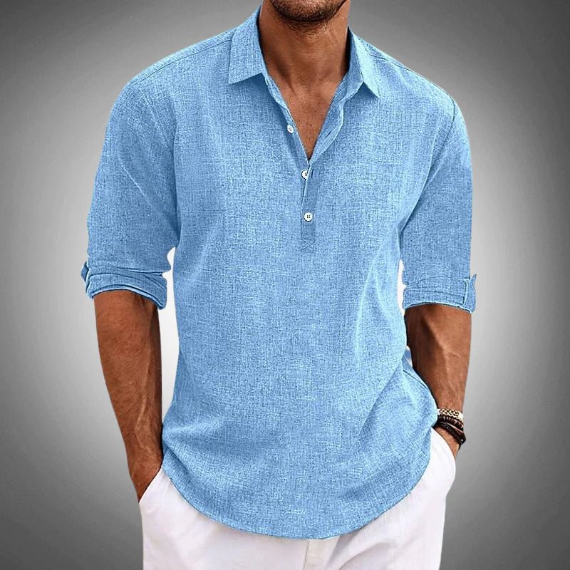 MEN'S LAPEL COLLAR BUTTON PLACKET CASUAL SHIRT - Zarino Newstyle