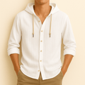 MEN'S LIGHTWEIGHT HOODED BUTTON - UP SUMMER SHIRT - Zarino Newstyle