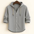 MEN'S LIGHTWEIGHT HOODED BUTTON - UP SUMMER SHIRT - Zarino Newstyle