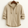 MEN'S LIGHTWEIGHT HOODED BUTTON - UP SUMMER SHIRT - Zarino Newstyle
