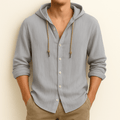 MEN'S LIGHTWEIGHT HOODED BUTTON - UP SUMMER SHIRT - Zarino Newstyle