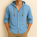 MEN'S LIGHTWEIGHT HOODED BUTTON - UP SUMMER SHIRT - Zarino Newstyle