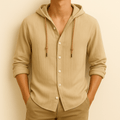 MEN'S LIGHTWEIGHT HOODED BUTTON - UP SUMMER SHIRT - Zarino Newstyle