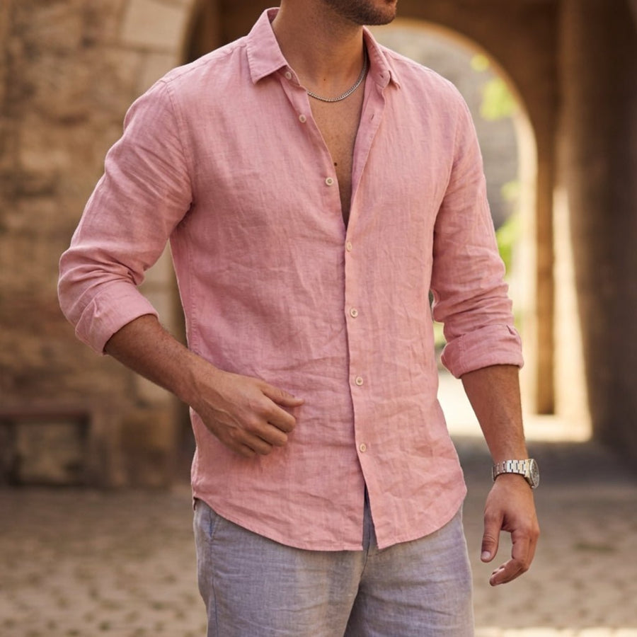 MEN'S LONG SLEEVE CASUAL BEACH SHIRT - Zarino Newstyle