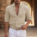 MEN'S LONG SLEEVE CASUAL BEACH SHIRT - Zarino Newstyle