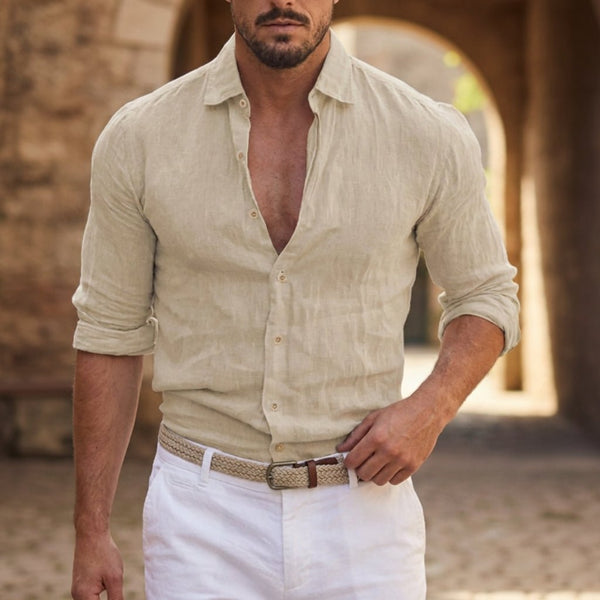 MEN'S LONG SLEEVE CASUAL BEACH SHIRT - Zarino Newstyle