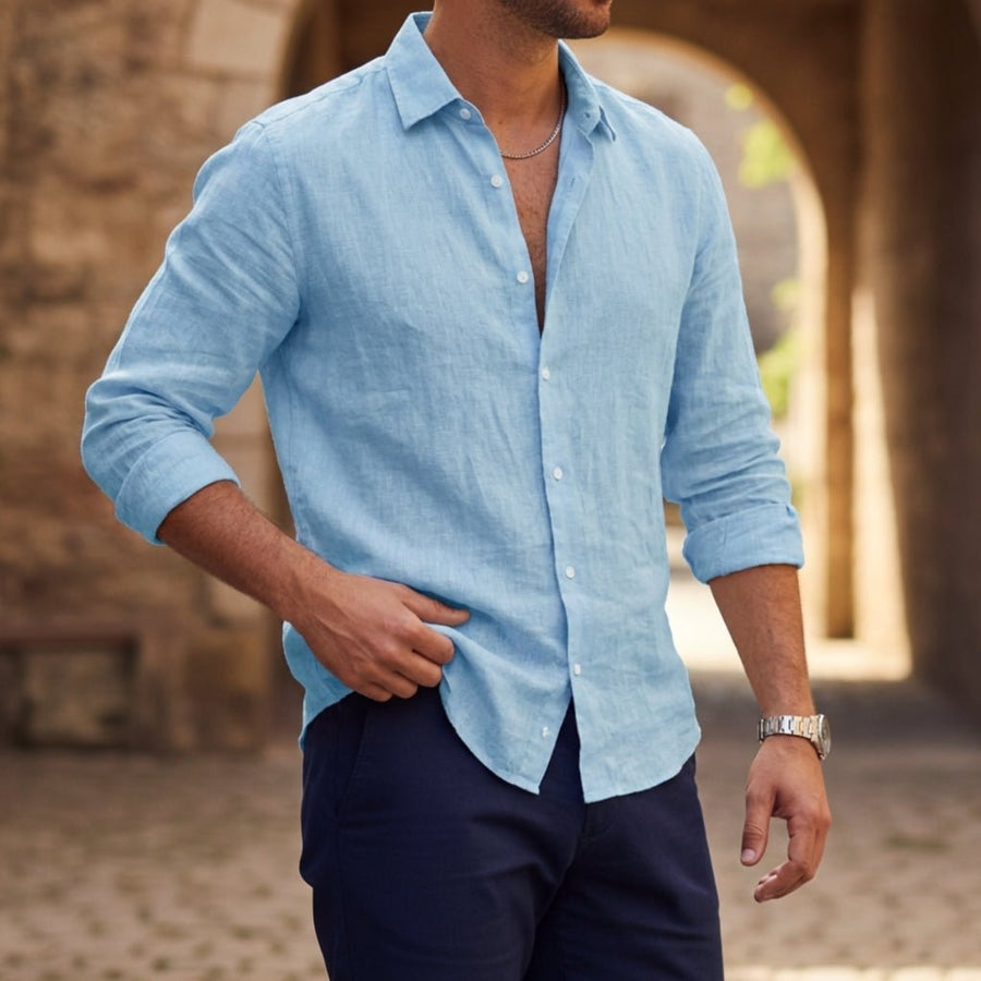 MEN'S LONG SLEEVE CASUAL BEACH SHIRT - Zarino Newstyle