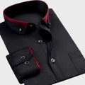 MEN'S LONG SLEEVE CONTRAST COLLAR DRESS SHIRT - Zarino Newstyle