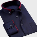 MEN'S LONG SLEEVE CONTRAST COLLAR DRESS SHIRT - Zarino Newstyle