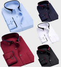 MEN'S LONG SLEEVE CONTRAST COLLAR DRESS SHIRT - Zarino Newstyle