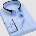 MEN'S LONG SLEEVE CONTRAST COLLAR DRESS SHIRT - Zarino Newstyle