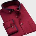 MEN'S LONG SLEEVE CONTRAST COLLAR DRESS SHIRT - Zarino Newstyle
