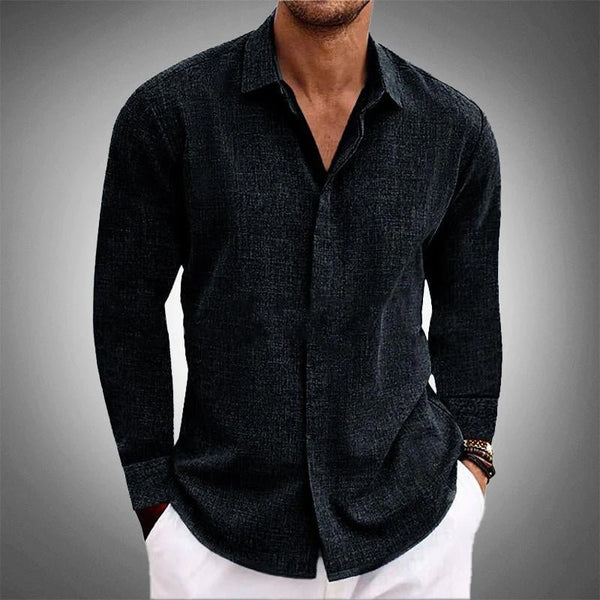 MEN'S LONG SLEEVE TEXTURED BUTTON-DOWN SHIRT
