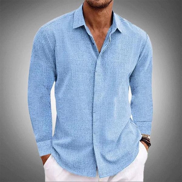 MEN'S LONG SLEEVE TEXTURED BUTTON - DOWN SHIRT - Zarino Newstyle