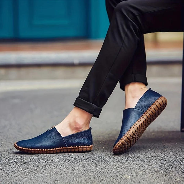 MEN'S MOCCASIN SLIP - ON LEATHER LOAFERS - Zarino Newstyle