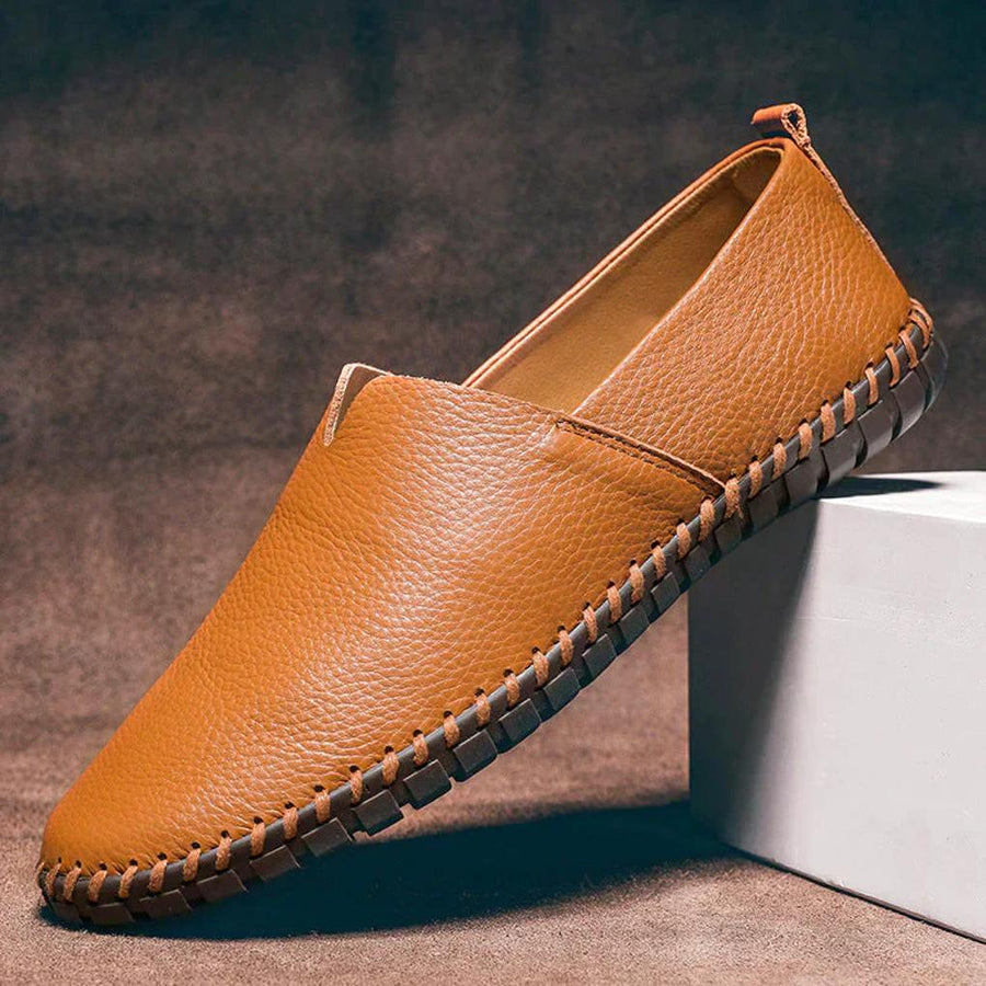 MEN'S MOCCASIN SLIP - ON LEATHER LOAFERS - Zarino Newstyle