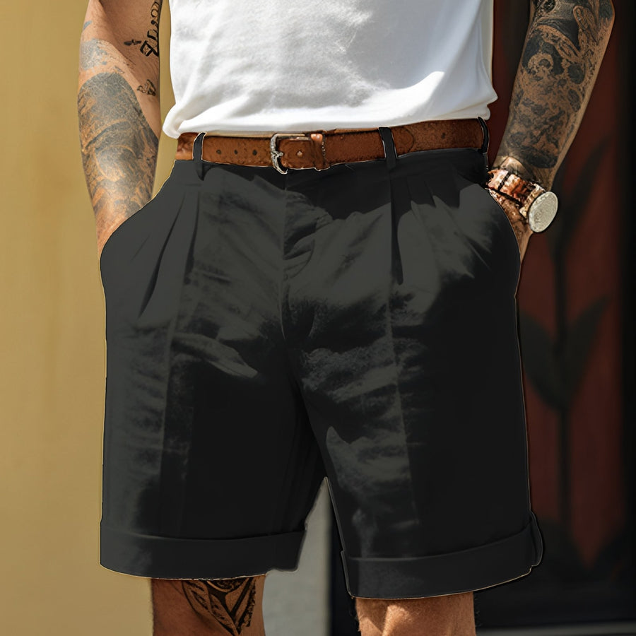 MEN'S PLEATED STRAIGHT CUT CHINO SUMMER SHORTS - Zarino Newstyle