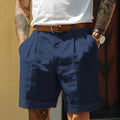 MEN'S PLEATED STRAIGHT CUT CHINO SUMMER SHORTS - Zarino Newstyle