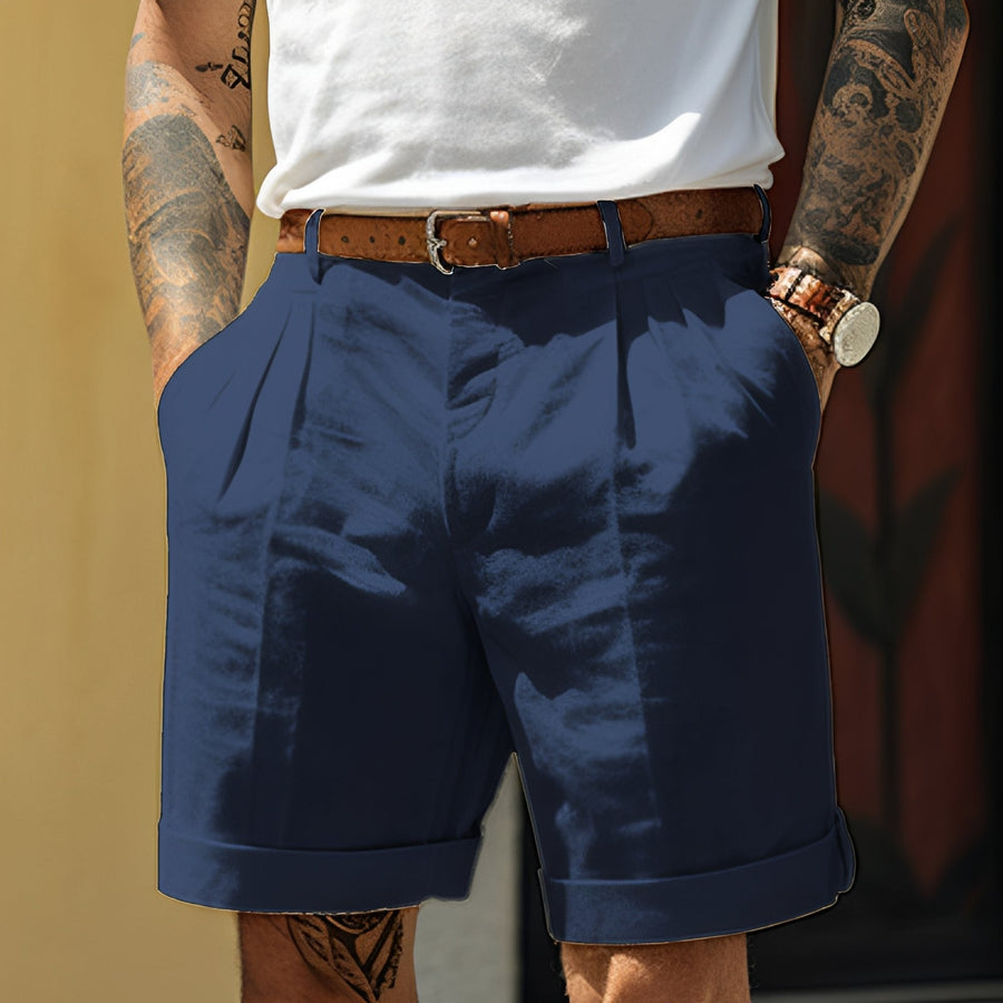 MEN'S PLEATED STRAIGHT CUT CHINO SUMMER SHORTS - Zarino Newstyle