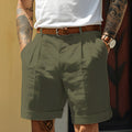 MEN'S PLEATED STRAIGHT CUT CHINO SUMMER SHORTS - Zarino Newstyle
