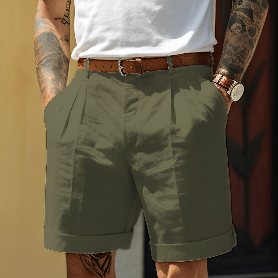 MEN'S PLEATED STRAIGHT CUT CHINO SUMMER SHORTS - Zarino Newstyle