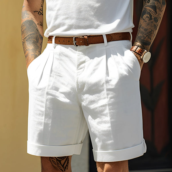 MEN'S PLEATED STRAIGHT CUT CHINO SUMMER SHORTS - Zarino Newstyle
