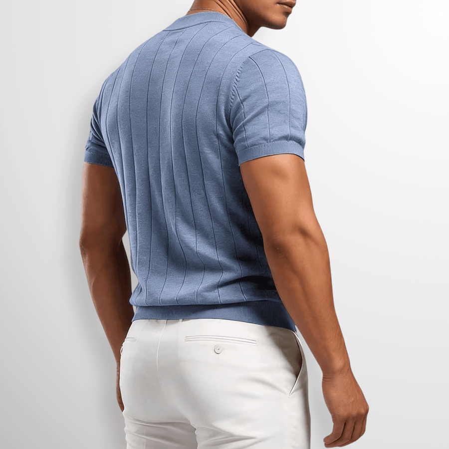 MEN'S RIBBED KNIT SUMMER T - SHIRT - Zarino Newstyle