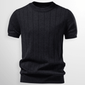 MEN'S RIBBED KNIT SUMMER T - SHIRT - Zarino Newstyle