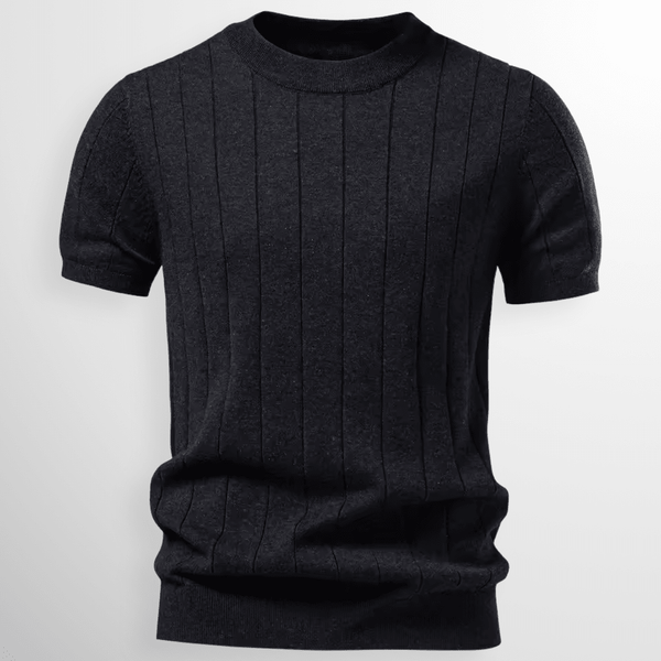 MEN'S RIBBED KNIT SUMMER T-SHIRT