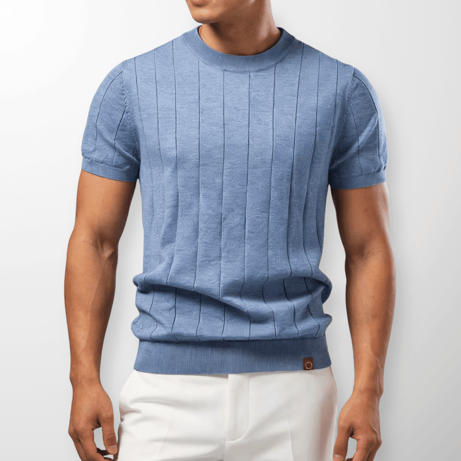 MEN'S RIBBED KNIT SUMMER T - SHIRT - Zarino Newstyle