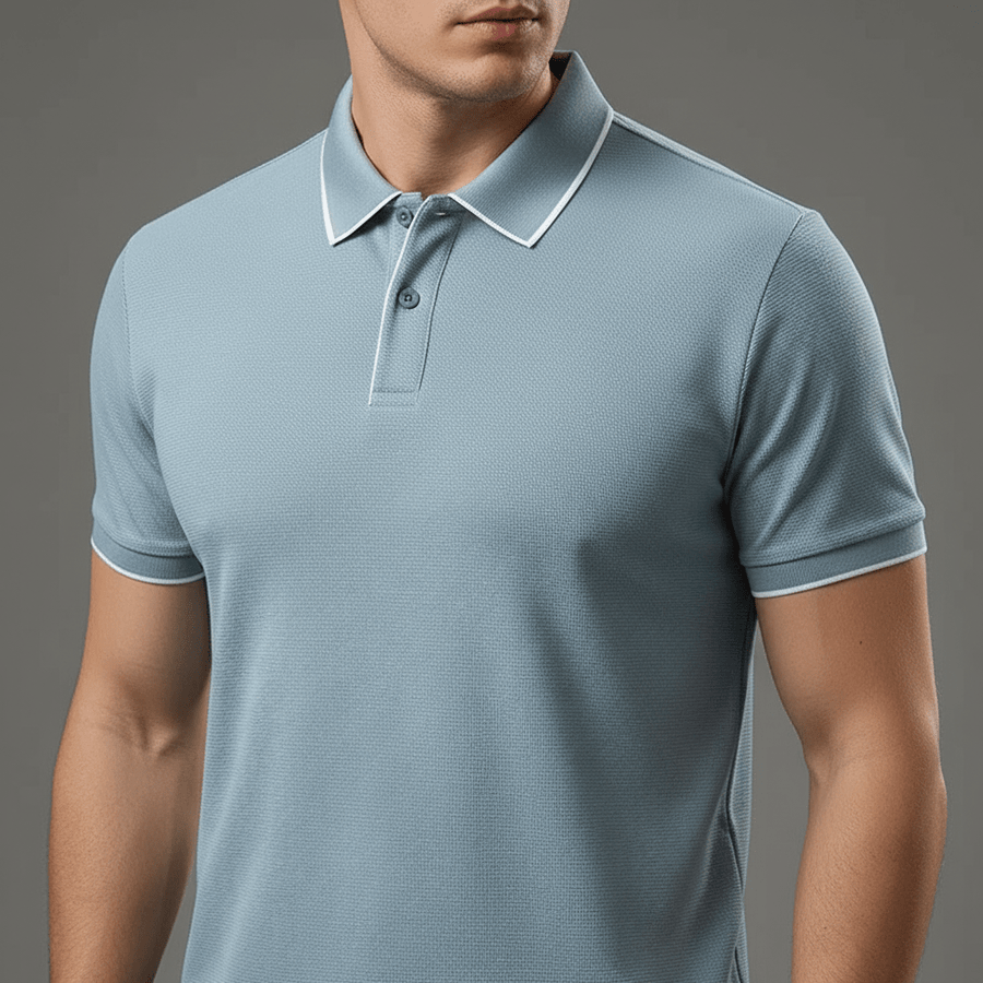 MEN'S SHORT SLEEVE PERFORMANCE KNIT POLO SUMMER SHIRT - Zarino Newstyle