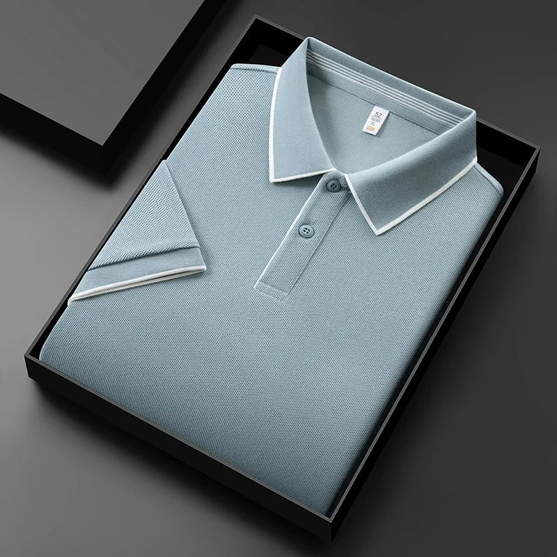 MEN'S SHORT SLEEVE PERFORMANCE KNIT POLO SUMMER SHIRT - Zarino Newstyle