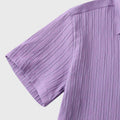 MEN'S SHORT SLEEVE TEXTURED SPREAD COLLAR SUMMER SHIRT - Zarino Newstyle